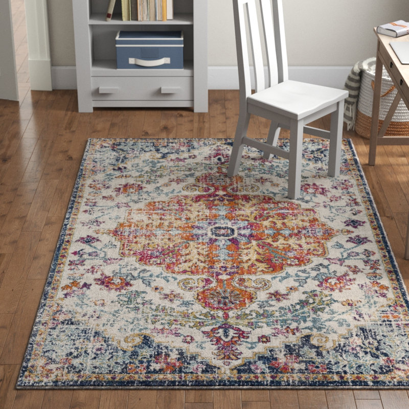 Mistana Hillsby Blue/Orange Area Rug & Reviews Wayfair